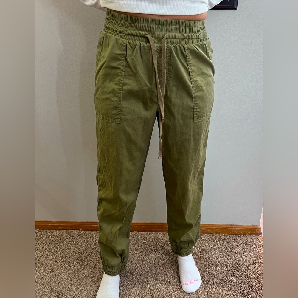Size small army green joggers